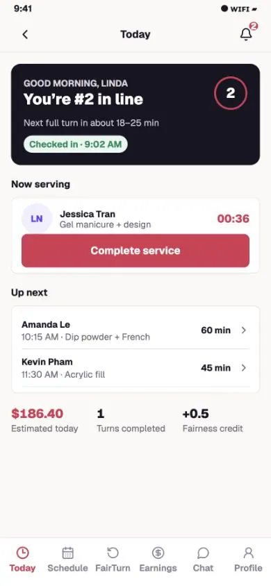 Pinsot Technician mobile experience