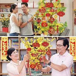 Collection of 40 Pieces Happy Chinese New Year Decorations 2024 Hanging Chinese Knot Pendant Lantern Copper Coin Chinese Luna New Year Decorations Dragon New Years Ornaments for Spring Home Tree Car Party Supply - Pinsot in a gallery layout