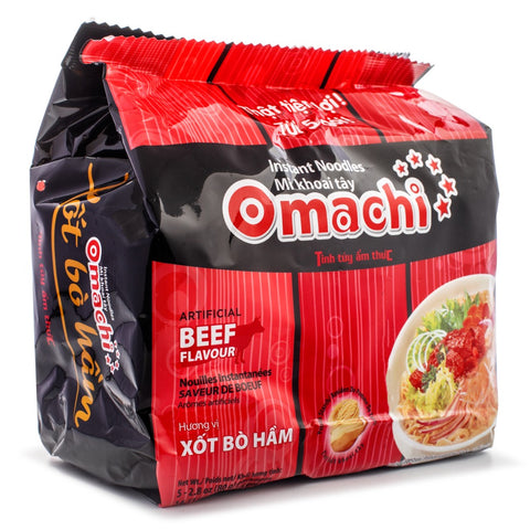 Omachi Instant Noodles Stewed Beef Flavor - 5pk 1 each
