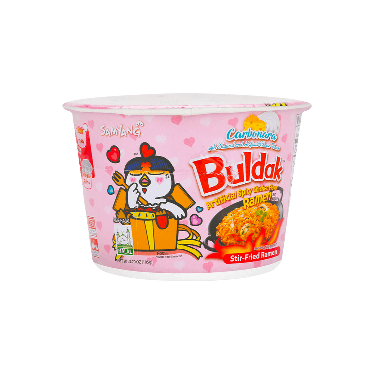 Collection of Korean Carbonara Stir-Fried Ramen - Spicy Chicken Flavor Big Bowl, 3.7oz in a gallery layout