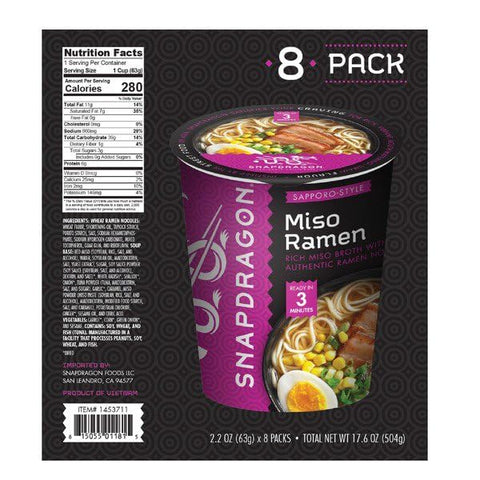 Snapdragon Miso Ramen Bowls 2.2 oz, 8 Pack (Set of 3)