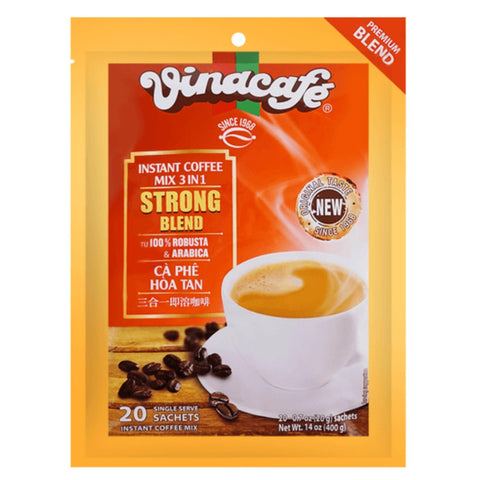 Vinacafe Vietnamese Instant Coffee, Strong Blend Special, 3 in 1 Instant Coffee Mix, 20 Sachets/ Bag