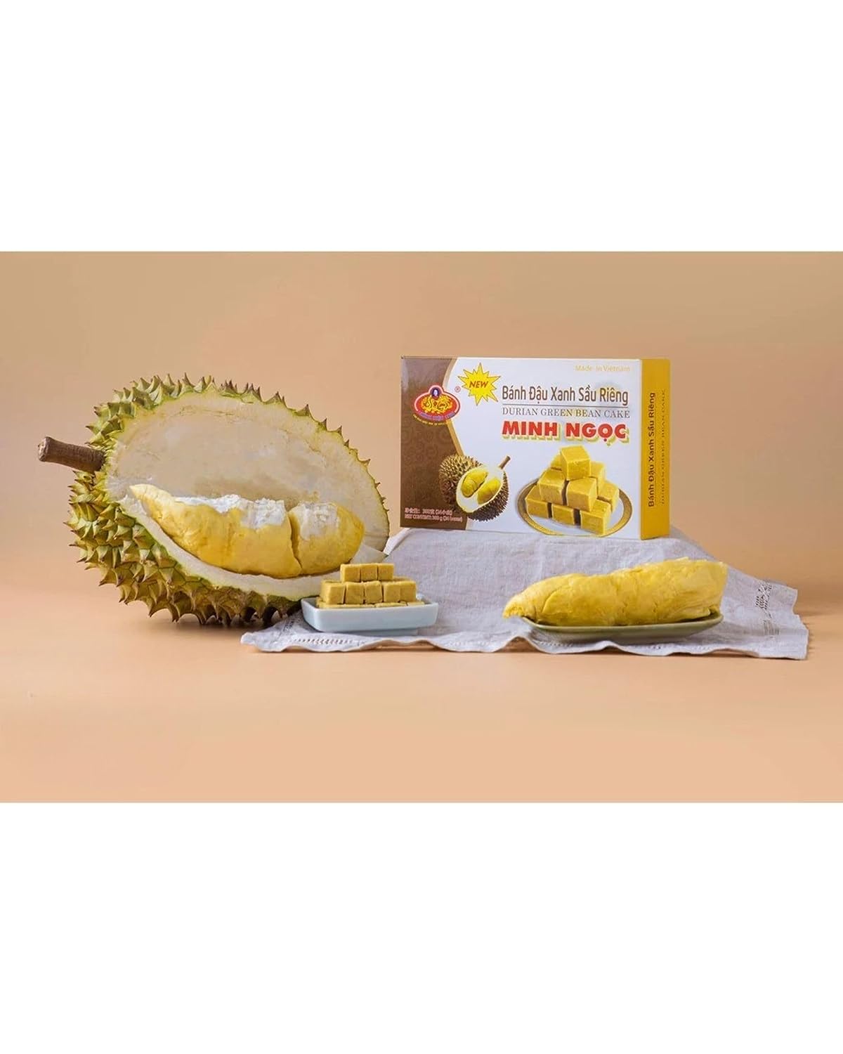 Collection of Green Bean Cake with Durian Flavor - Product of Vietnam - Net wt: 8.8 Oz in a gallery layout