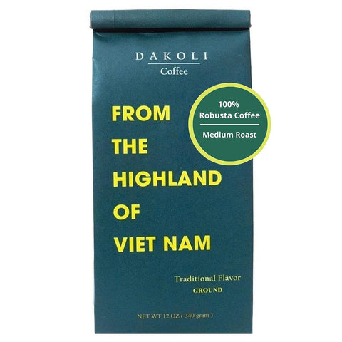 Dakoli Coffee -100% Vietnamese  Robusta with Traditional Flavor, 12 Oz (340g)