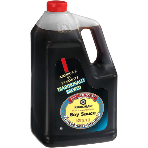 Kikkoman - Traditionally Brewed Soy Sauce, Organic Soy Sauce, All Purpose Seasoning, No Added Preservatives - 1 Gallon