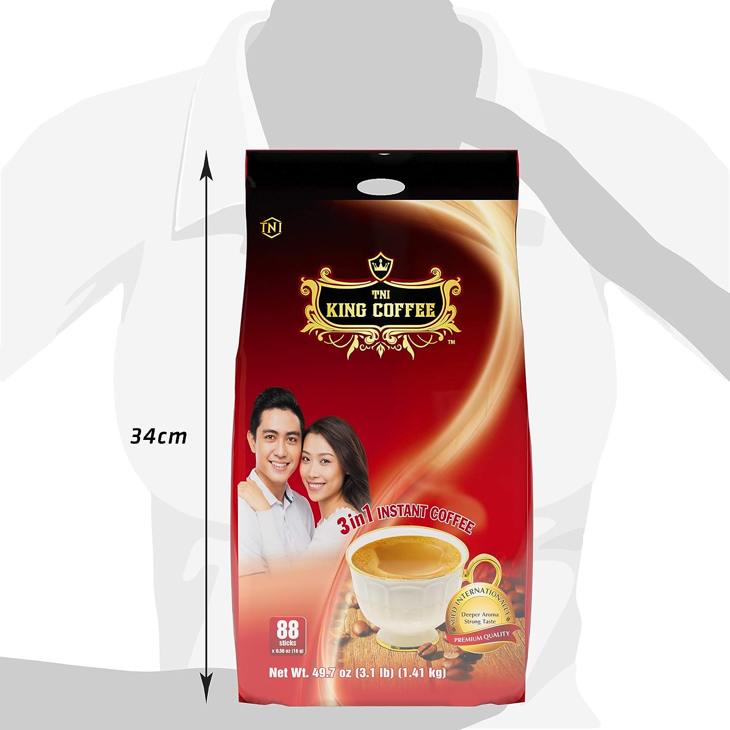 Collection of King Coffee Premium Instant Coffee - 3 in 1 Vietnamese Coffee Blend (1 Bag - 88 Sticks) in a gallery layout