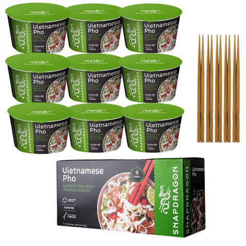 The Vietnamese Pho Bowl, 2.1 Oz (Pack of 9 Bowls) and Vietnamese Bamboo Chopstick