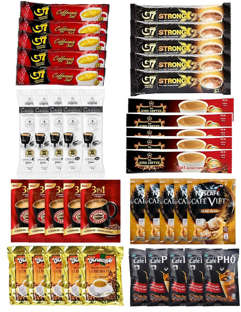 Vietnam Instant Coffee Mix Variety Packet - 44 Single Pack of 09 Different Flavor Assortment