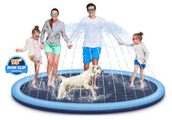 Collection of Sprinkler Pad for Kids and Dogs, 10 FT Extra Large Splash Pad for Toddlers 1-3 and Kids Ages 2+ in a gallery layout