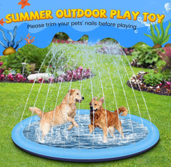 Collection of Sprinkler Pad for Kids and Dogs, 10 FT Extra Large Splash Pad for Toddlers 1-3 and Kids Ages 2+ in a gallery layout