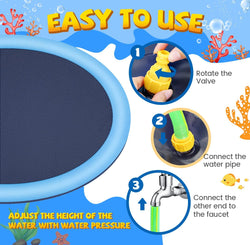 Collection of Sprinkler Pad for Kids and Dogs, 10 FT Extra Large Splash Pad for Toddlers 1-3 and Kids Ages 2+ in a gallery layout