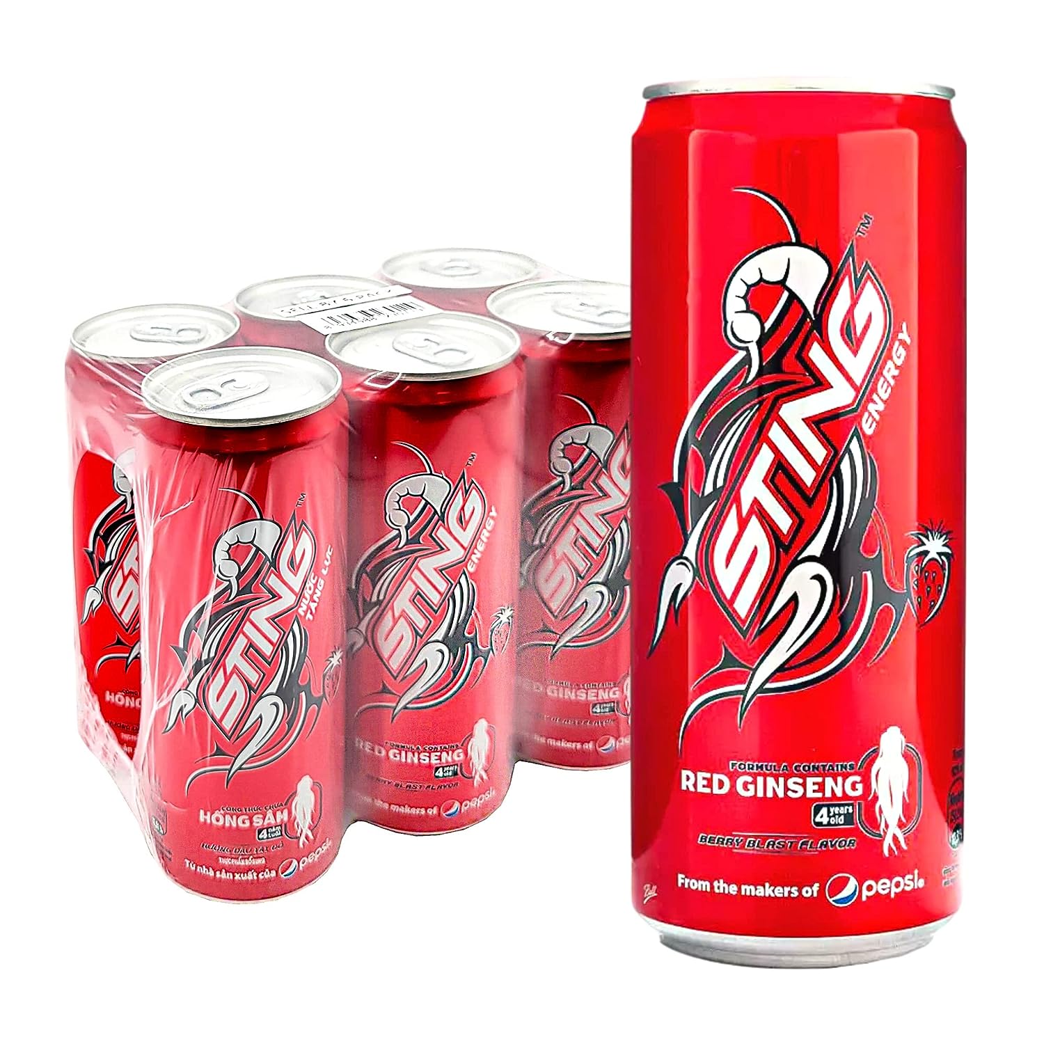 Collection of Sting Energy Drink - Red Ginseng / Nuoc Tang Luc Sting 320ML (1 Botle ) in a gallery layout