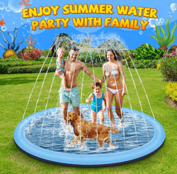 Collection of Sprinkler Pad for Kids and Dogs, 10 FT Extra Large Splash Pad for Toddlers 1-3 and Kids Ages 2+ in a gallery layout