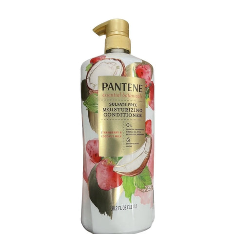 Pantene Essential Botanicals Strawberry and Coconut - Shampoo and Conditioner 38.2 Fl Oz (Pack of 2)