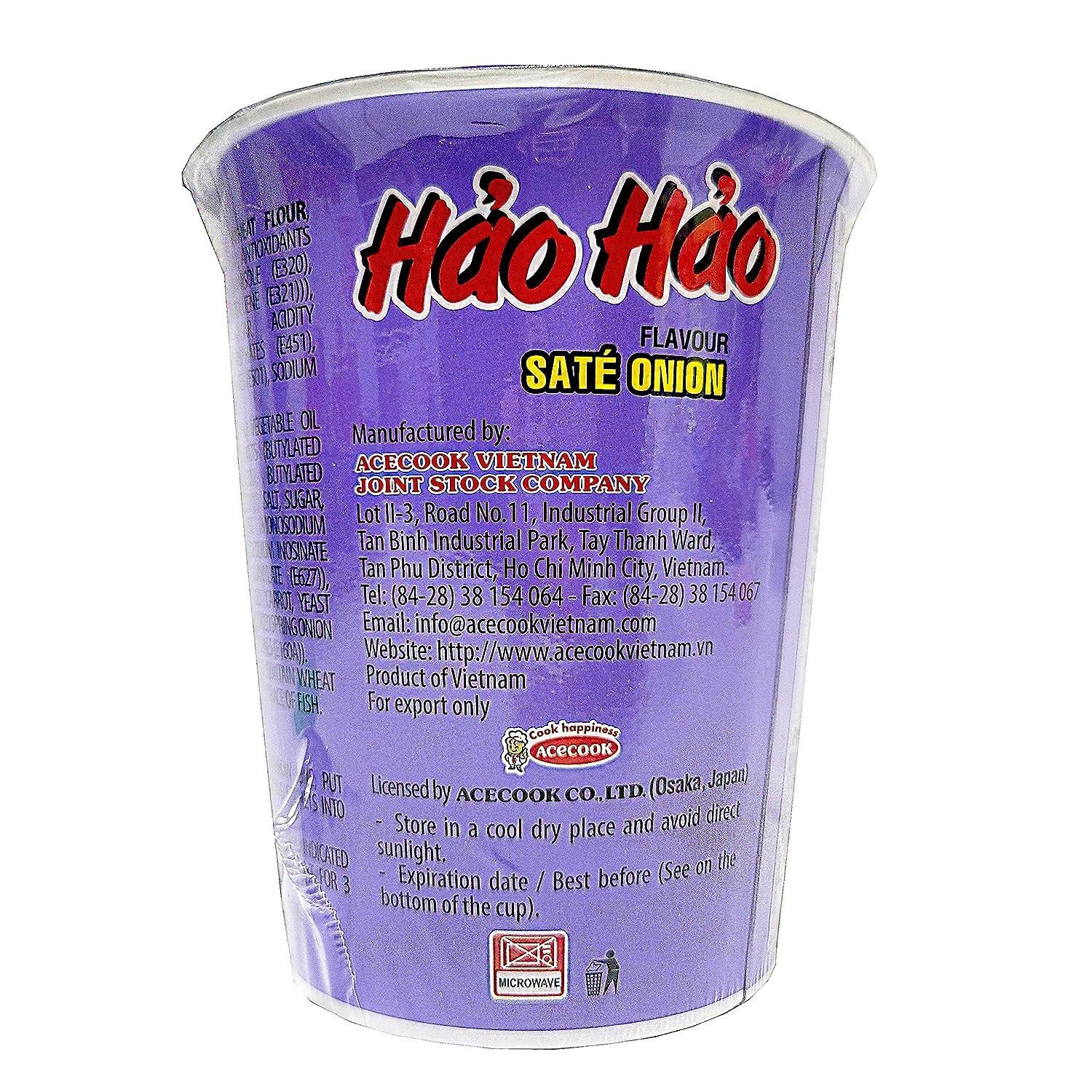 Collection of ACECOOK Hao Hao Instant Noodles Cups - Sate Onion Flavor, 12 Cups X 2.29 OZ - Pinsot in a gallery layout