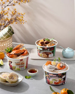 Collection of Beef Stew Rice Noodles (Hu Tie Bo Kho) 55g each/ 9 Bowls - Pinsot in a gallery layout