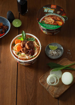 Collection of Beef Stew Rice Noodles (Hu Tie Bo Kho) 55g each/ 9 Bowls - Pinsot in a gallery layout