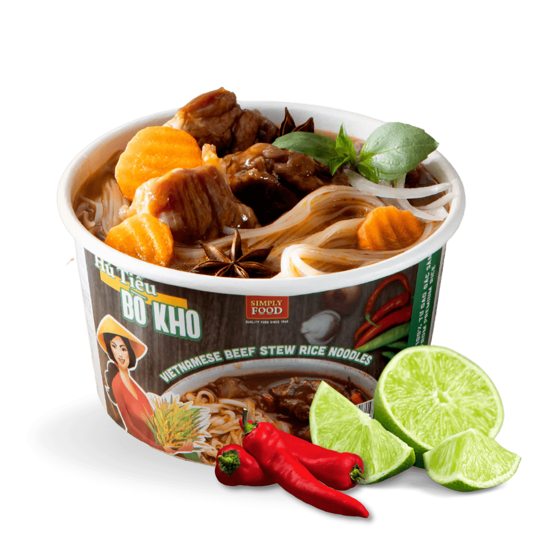 Collection of Beef Stew Rice Noodles (Hu Tie Bo Kho) 55g each/ 9 Bowls - Pinsot in a gallery layout