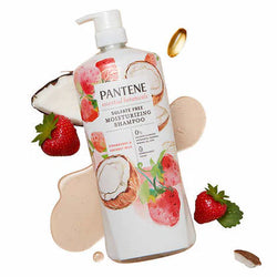 Collection of Pantene Essential Botanicals Strawberry and Coconut - Shampoo and Conditioner 38.2 Fl Oz (Pack of 2) in a gallery layout