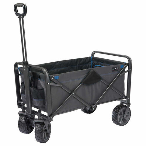 Collapsible Foldable Wagon, Beach Cart Large Capacity, Heavy Duty Folding Wagon Portable, Collapsible Wagon for Sports, Shopping, Camping, 35.5" x 22.25" x 30.75"