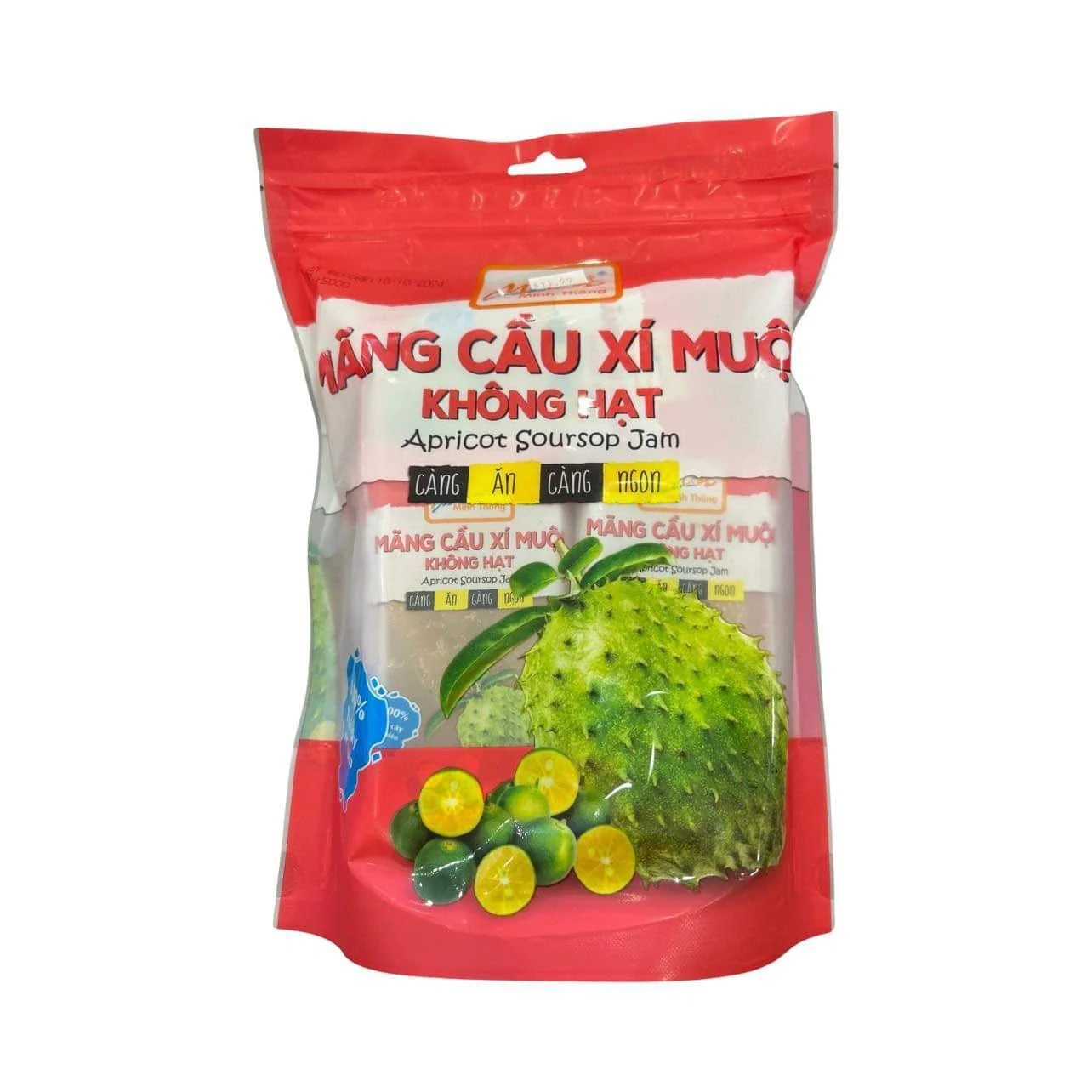 Collection of Dried Soursop Fruit Snacks (Mãng Cầu Xí Muội) - 500gr in a gallery layout