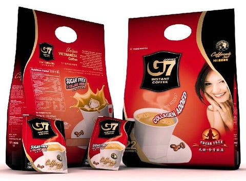 Trung Nguyen G7 Instant Coffee Sugar Free + Collagen, 22 Sachets X 16g
