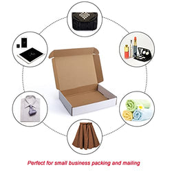 Collection of Dakoli Supplies 11x8x2 Inch Shipping Boxes 20 Pack Corrugated Cardboard Box Mailer for Small Business Mailing Packing, White in a gallery layout