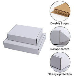 Collection of Dakoli Supplies 11x8x2 Inch Shipping Boxes 20 Pack Corrugated Cardboard Box Mailer for Small Business Mailing Packing, White in a gallery layout