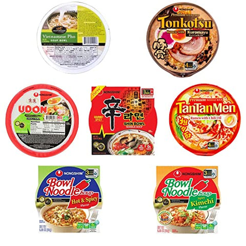 Asian Instant Ramen | Most Popular Choice Variety Bundle - Pack of 7