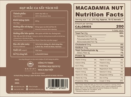Collection of Ong Ba Premium Vietnamese Roasted Macadamia Nuts, Unsalted, Pre-shelled | 250g | 8.8 oz | in a gallery layout