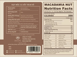 Collection of Ong Ba Premium Vietnamese Roasted Macadamia Nuts, Unsalted, Pre-shelled | 250g | 8.8 oz | in a gallery layout