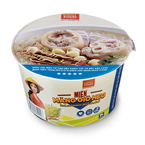 SIMPLY FOOD 9-Bowls of Pork Bamboo Glass Noodles (Mien Mang Gio Heo) 55g each