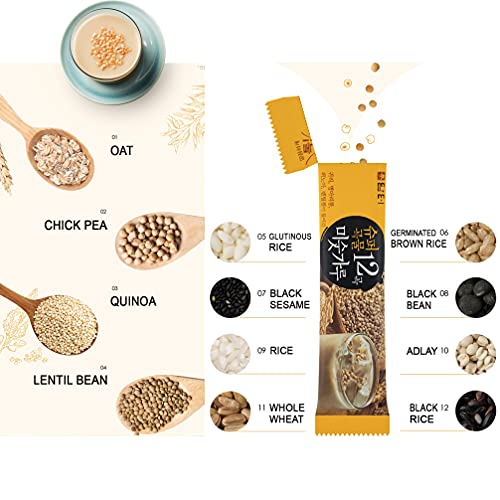 Collection of Damtuh Korean 12 Super Mixed Grain Powder Meal Replacement Shake Breakfast Simple Meal Superfoods Misugaru 20g x 40 Sticks in a gallery layout