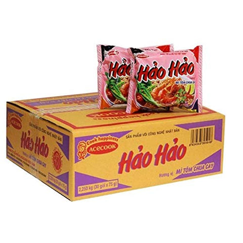 Acecook Hao Hao Vietnam instant noodles spicy shrimp (1Box/30 Bags)