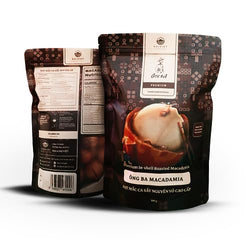 Collection of Ong Ba Premium Vietnamese Roasted Macadamia Nuts, Unsalted, In-shell | 500g | 17.6 oz | in a gallery layout