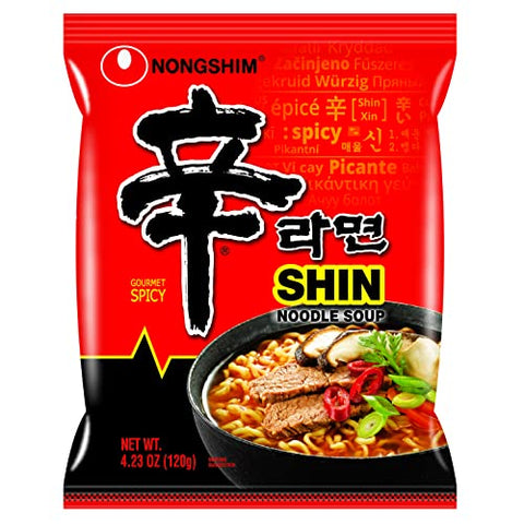 Nongshim Gourmet Spicy Shin Instant Ramen Noodle, 16 Pack, Chunky Vegetables