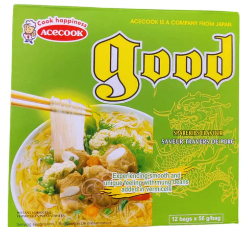 Good Instant Rice Noodle - Acecook Phu Huong Instant Vermicelli Noodles (12 Pack, Total of 24oz) Spareribs
