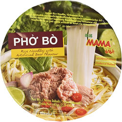 Collection of MAMA Pho Bo Instant Beef Soup Bowl Noodle In Vietnamese Style (6-Bowl Pack, 2.29 oz Per Bowl) in a gallery layout