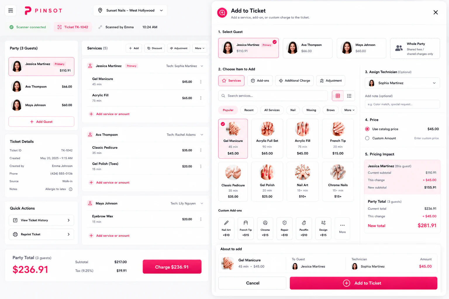 Pinsot ticket and checkout review